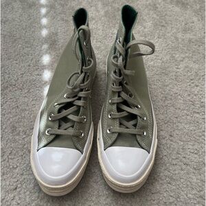 Green and Cream High Top Converse